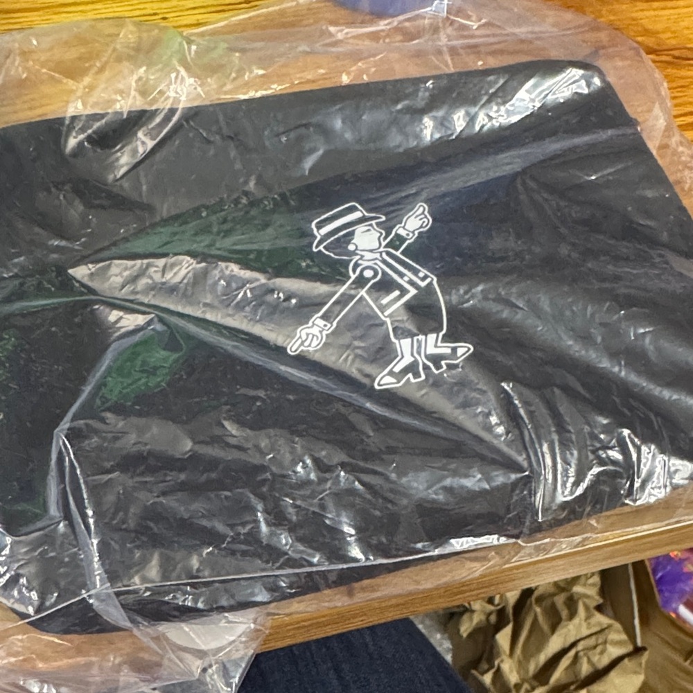 NO LONGER AVAILABLE FOR SALE Black Pouch with Cartoon Figure